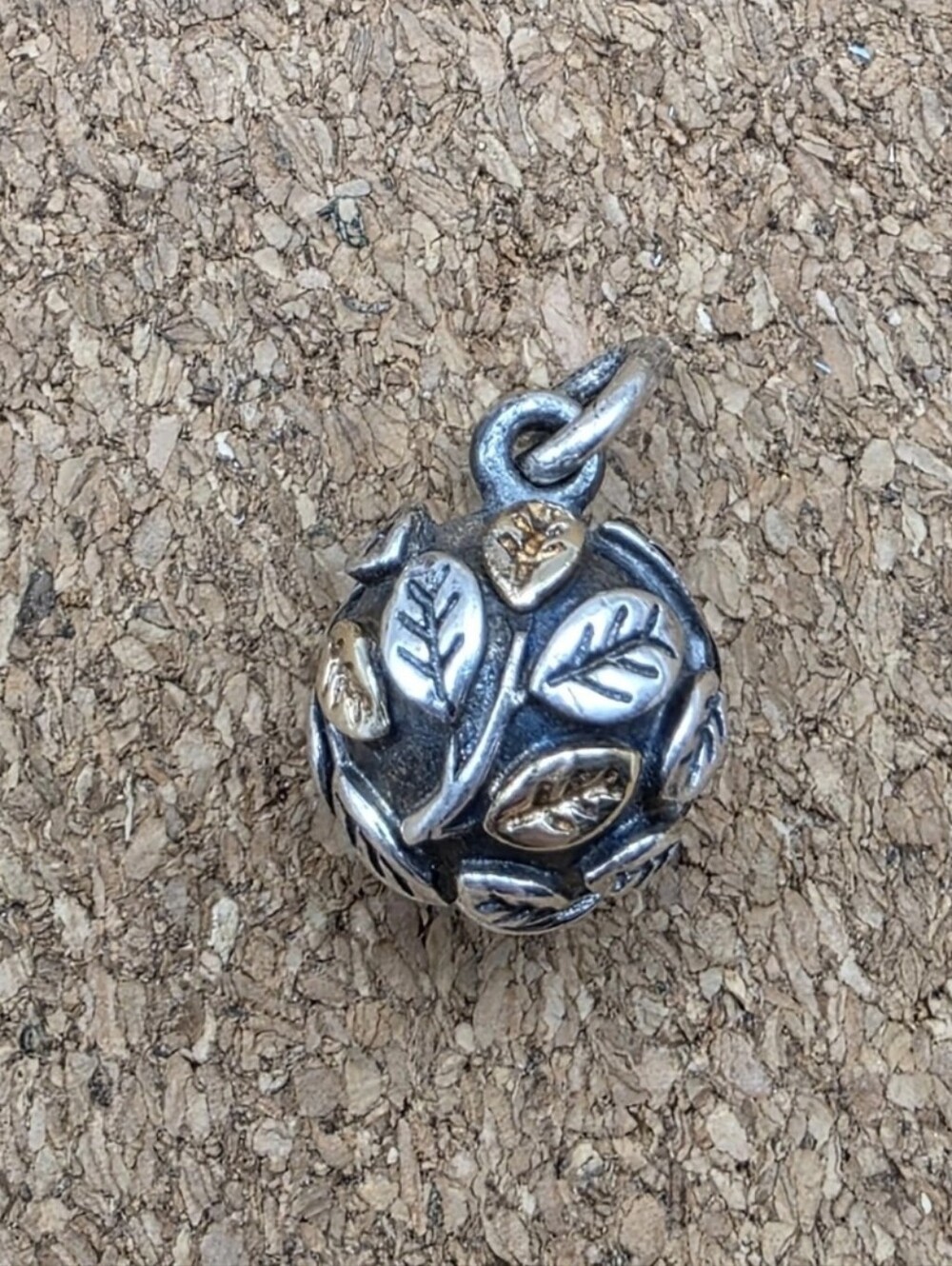 Authentic Pandora Sterling Silver & 14k Gold Tree of Life Necklace Charm Pendant